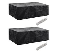 vidaXL Garden Furniture Covers 2pcs 8 Person Poly Rattan 300x140 cm UK HOT