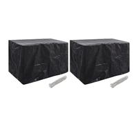 vidaXL 2x Garden Patio Outdoor Backyard Protective Furniture Covers 8 Eyelets