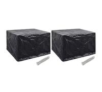vidaXL Garden Furniture Covers 2 pcs 8 Eyelets 135x135x90 cm, Black