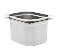 vidaXL 2 pcs Gastronorm Containers - GN 1/2 200mm - Durable Stainless Steel - Stackable, Scratch-Free and Easy to Clean - Ideal for Professional Kitchen Use