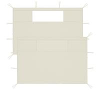 vidaXL 2x Gazebo Sidewalls with Windows Cream Party Tent Canopy Wall Outdoor