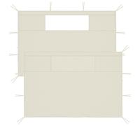 vidaXL 2x Gazebo Sidewalls with Windows Cream Party Tent Outdoor Canopy Wall