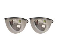 vidaXL 2x Half Domed Traffic Mirrors Outdoor Driveway Convex Road Mirror Convex