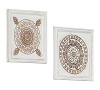 vidaXL 2x Hand-Carved Wall Panels MDF Wall Cover Panelling Makeup Decoration