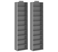 vidaXL 2x Hanging Closet Organisers with 10 Shelves Fabric Garment Rack Set