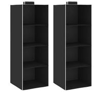vidaXL 2x Hanging Closet Organisers with 4 Shelves Fabric Wardrobe Storage