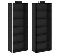 vidaXL 2x Hanging Closet Organisers with 6 Shelves Fabric Wardrobe Storage