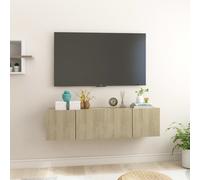 vidaXL 2x Hanging TV Cabinets Sonoma Oak Home Entertainment Centre Wall Unit