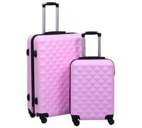 vidaXL 2x Hardcase Trolley Set Pink ABS Practical Travel Luggage Bag Suitcase