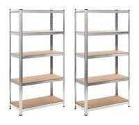 vidaXL 2x Heavy-duty Storage Rack Workshop Garage Storage Organiser Shelf