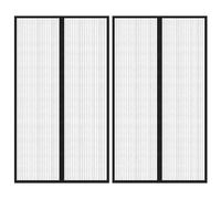 vidaXL 2x Insect Door Curtains with Magnet Blocks Black 200x80 cm Fly Screen