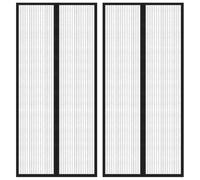 vidaXL 2x Insect Door Curtains with Magnet Blocks Black 210x90 cm Fly Screen