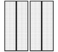 vidaXL 2x Insect Door Curtains with Magnet Blocks Black 220x110 cm Fly Screen