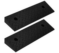 vidaXL Kerb Ramps, 2 pc Set, Robust Rubber Design, 5-10 tonnes Max Load Capacity, Non-Slip Pattern, Recessed Mounting Holes, 50x17.5x5 cm