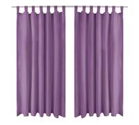 vidaXL 2x Micro-Satin Curtains with Loops 140x245 cm Lilac Window Drapes Home