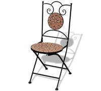 vidaXL 2x Mosaic Bistro Chairs Terracotta Outdoor Garden Patio Furniture Seat