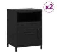 vidaXL Nightstands 2 pcs Black 35x35x51 cm Steel