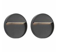 vidaXL Outdoor LED Wall Lights 2 pcs 3 W Black Round