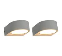 vidaXL 2x Outdoor Wall Lights 11W White Round Garden Lighting Fixture Lamp