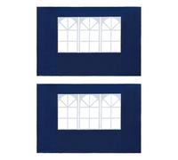 vidaXL Partytent Sidewall 2 pcs with Window PE Blue, Blue