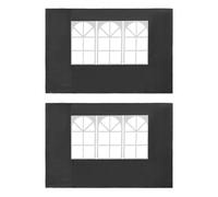 vidaXL Party Tent Sidewall 2 pcs with Window PE Anthracite