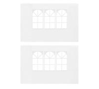 Garden Furniture Set Party Tent Sidewall 2 pcs with Window PE White