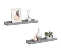 Vidaxl Picture Frame Ledge Shelves 2 Pcs Grey 40X9X3 Cm Mdf