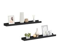 vidaXL 2x Picture Frame Ledge Shelves Living Room Wood Shelf Home Hanging Floati
