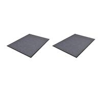vidaXL 2x PVC Door Mats Indoor Use Non-skid Safety Mat Grey Front Door Mat