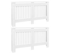 vidaXL 2x Radiator Covers White MDF 152cm Heating Shelf Cabinet Accessory