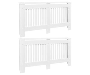 vidaXL 2x Radiator Covers White MDF 152cm Heating Shelf Cabinet Accessory