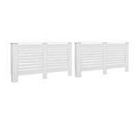 vidaXL 2x Radiator Covers White MDF Living Room Bedroom Heater Cabinet Shelf
