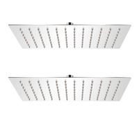 vidaXL 2x Rain Shower Head Stainless Steel 20x30cm Water Saving Bath Accessory