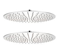 vidaXL 2x Rain Shower Head Stainless Steel 40cm Water Saving Bath Accessory