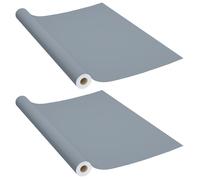 vidaXL 2x Self-adhesive Furniture Films Grey PVC Home Decor Privacy Sticker