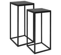 vidaXL 2x Side Tables Black Steel Telephone Couch Coffee Centre Accent Table