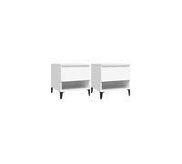 vidaXL 2x Side Tables Living Room Bedroom Hallway End Sofa Console Couch Tea Telephone Centre Plant Lamp Coffee Table White Engineered Wood
