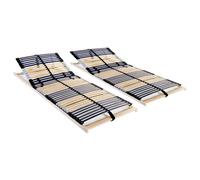 vidaXL 2x Slatted Bed Bases with 42 Slats 7 Zones 70x200cm Adjustable Bed Slat