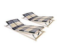 vidaXL 2x Slatted Bed Bases with 42 Slats 7 Zones 80x200cm Adjustable Bed Slat