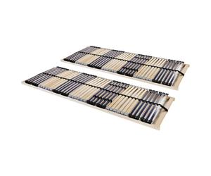 vidaXL 2x Slatted Bed Bases with 42 Slats 7 Zones 90x200cm Adjustable Bed Slat