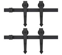 vidaXL 2x Sliding Door Hardware Kits Sliding Barn Door Tracks Systems Sliding Do