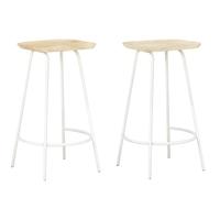 vidaXL 2x Solid Mango Wood Bar Stools Home Furniture Bistro Counter Pub Tools Di