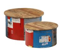 vidaXL 2x Solid Mango Wood Coffee Tables Home Living Room Side Tea Desk Stand