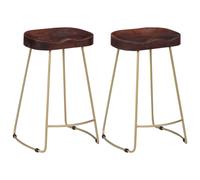 vidaXL 2x Solid Mango Wood Gavin Bar Stools 45x40x62cm Kitchen Dining Seat