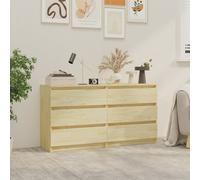 vidaXL 2x Solid Pinewood Bedside Cabinets Nightstand Drawer Storage Cabinet