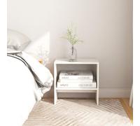 vidaXL 2x Solid Pinewood Bedside Cabinets White Wooden Nightstand Bed Cabinet