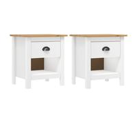 vidaXL 2x Solid Wood Pine Bedside Cabinets Hill Sideboard Bedroom Side Cabinet