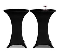 vidaXL 2x Standing Table Cover 60cm Black Stretch Tablecloth Protector Sheet