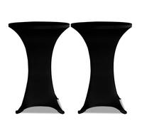 vidaXL 2x Standing Table Cover 60cm Black Stretch Tablecloth Protector Sheet vid