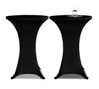 vidaXL 2x Standing Table Cover 70cm Black Stretch Tablecloth Protector Sheet